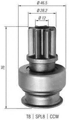 Ведущая шестерня, стартер MAGNETI MARELLI 940113020343