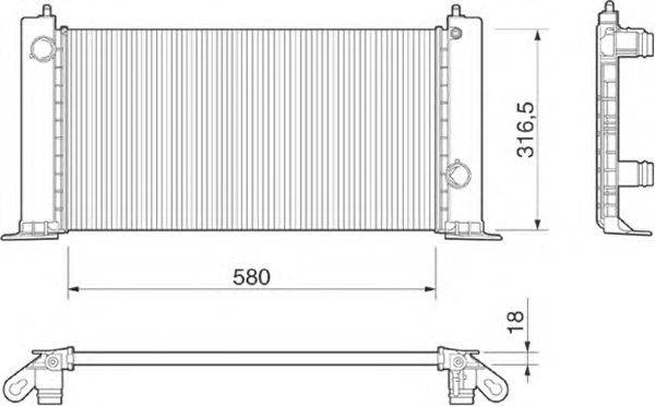 Радиатор, охлаждение двигателя MAGNETI MARELLI 350213188000