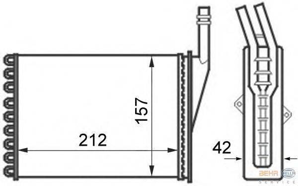 Теплообменник, отопление салона BEHR HELLA SERVICE 8FH 351 024-351