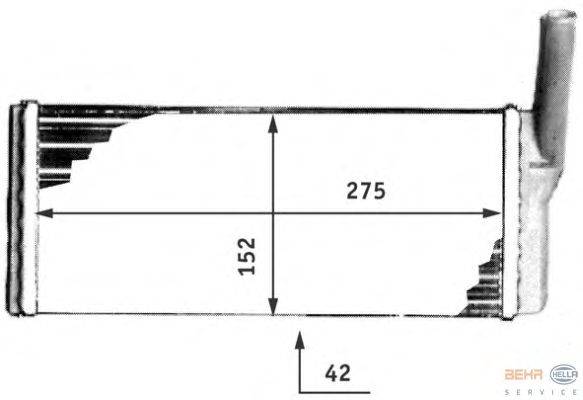 Теплообменник, отопление салона BEHR HELLA SERVICE 8FH 351 311-531