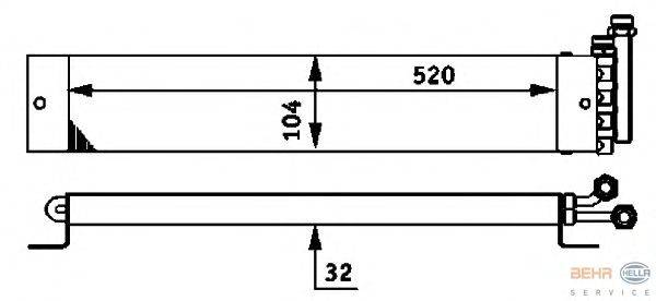 масляный радиатор, двигательное масло BEHR HELLA SERVICE 8MO 376 725-341