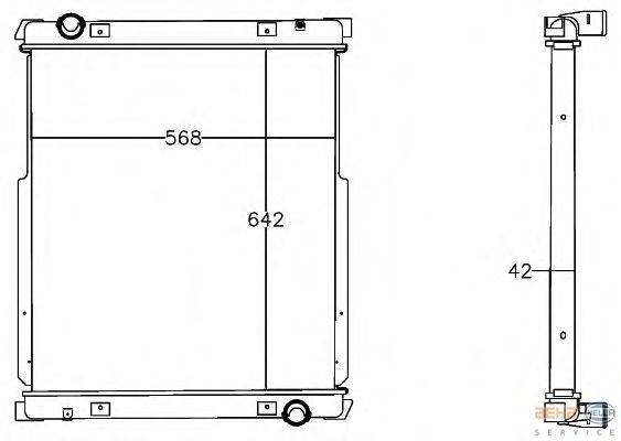 Радиатор, охлаждение двигателя BEHR HELLA SERVICE 8MK 376 758-001