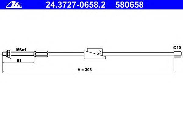 Трос, стояночная тормозная система ATE 24372706582
