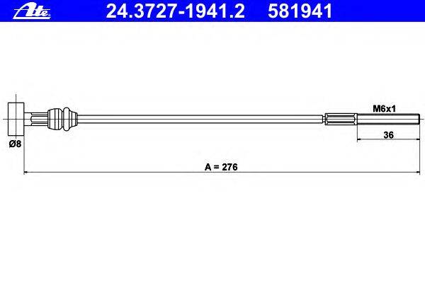 Трос, стояночная тормозная система ATE 24.3727-1941.2