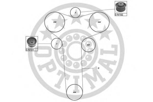 Комплект ремня ГРМ OPTIMAL 0-N191