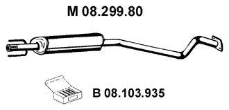 Средний глушитель выхлопных газов EBERSPÄCHER 08.299.80