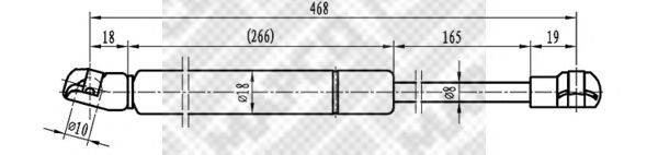 Газовая пружина, крышка багажник MAPCO 91569