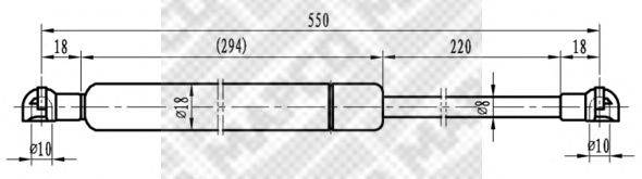 Газовая пружина, капот MAPCO 91604