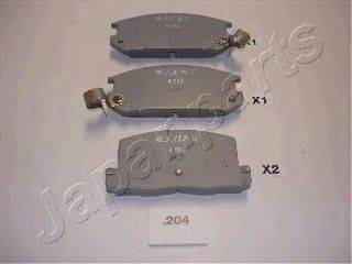 Комплект тормозных колодок, дисковый тормоз JAPANPARTS PP204AF