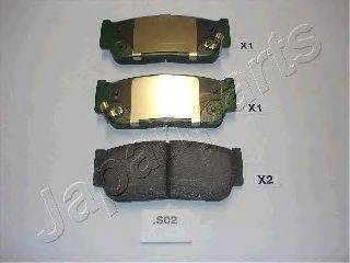 Комплект тормозных колодок, дисковый тормоз JAPANPARTS PPS02AF