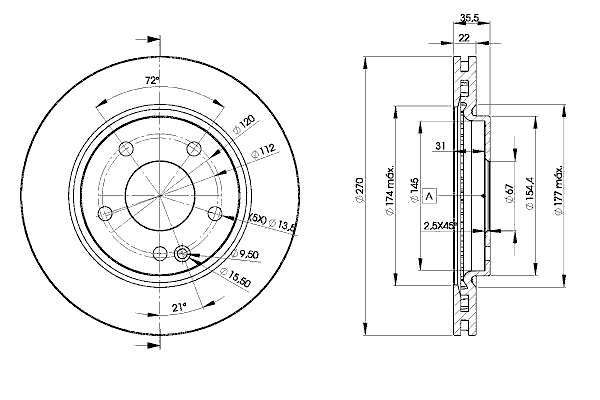 Тормозной диск ICER 78BD2112