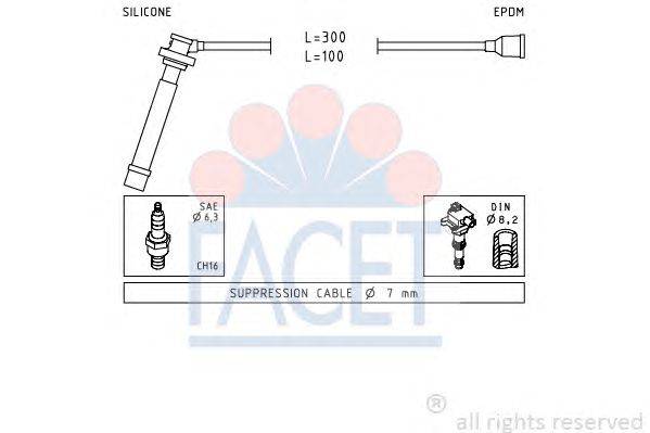 Комплект проводов зажигания FACET 47013