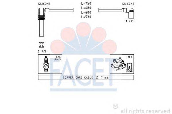 Комплект проводов зажигания FACET 49468