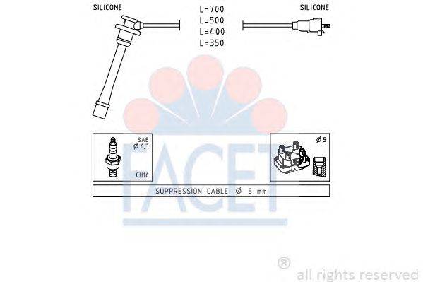 Комплект проводов зажигания FACET 49792