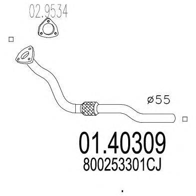 Труба выхлопного газа MTS 01.40309