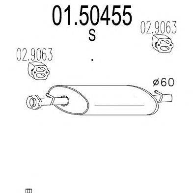 Средний глушитель выхлопных газов MTS 01.50455