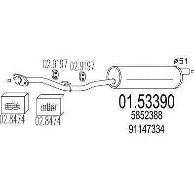 Средний глушитель выхлопных газов TIMAX 240468