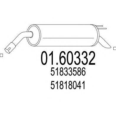 Глушитель выхлопных газов конечный MTS 01.60332