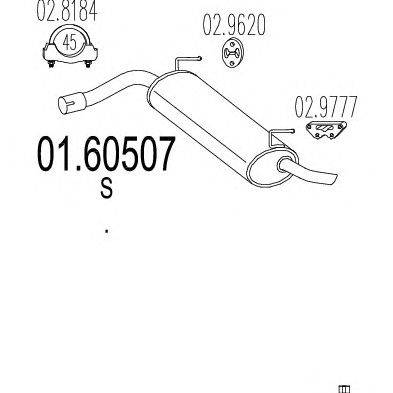 Глушитель выхлопных газов конечный MTS 01.60507