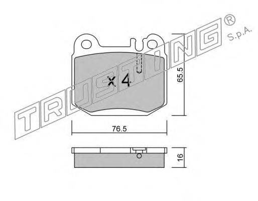 Комплект тормозных колодок, дисковый тормоз TRUSTING 23157