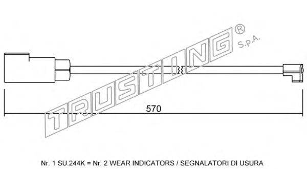 Сигнализатор, износ тормозных колодок TRUSTING SU.244K