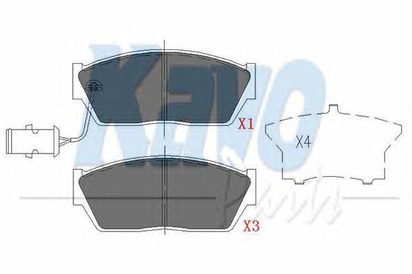 Комплект тормозных колодок, дисковый тормоз KAVO PARTS KBP-2018