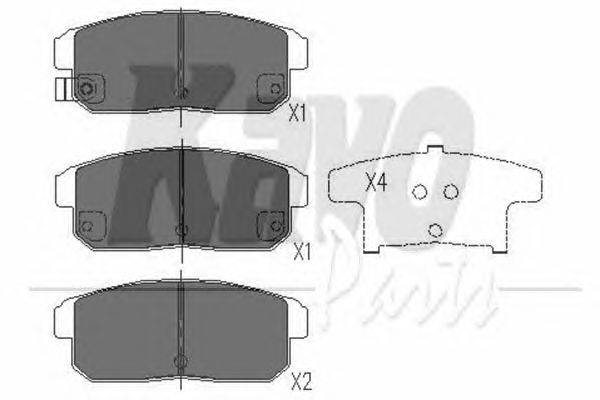 Комплект тормозных колодок, дисковый тормоз KAVO PARTS KBP-4547