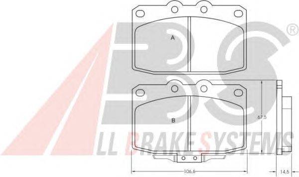 Комплект тормозных колодок, дисковый тормоз A.B.S. 20879