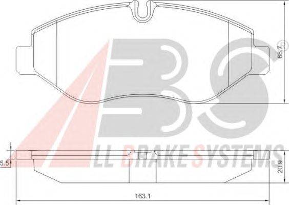 Комплект тормозных колодок, дисковый тормоз A.B.S. 37633 OE