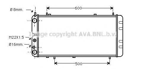 Радиатор, охлаждение двигателя AVA QUALITY COOLING AI2005