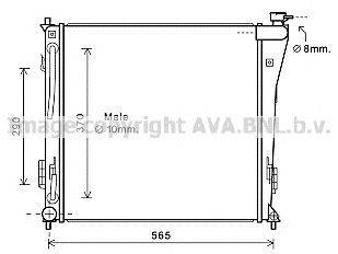 Радиатор, охлаждение двигателя AVA QUALITY COOLING HY2305