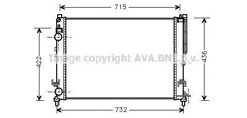 Радиатор, охлаждение двигателя AVA QUALITY COOLING RT2237