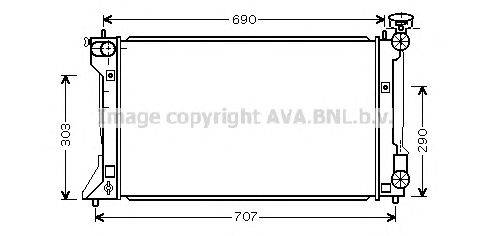 Радиатор, охлаждение двигателя AVA QUALITY COOLING TOA2333