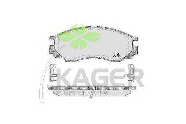 Комплект тормозных колодок, дисковый тормоз KAGER 350494