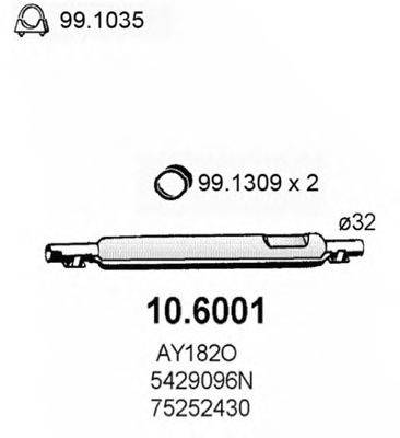 Средний глушитель выхлопных газов ASSO 106001