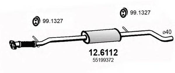 Средний глушитель выхлопных газов ASSO 126112