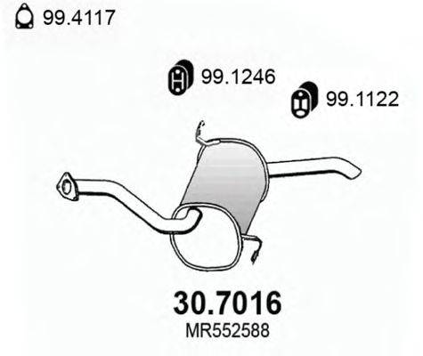 Глушитель выхлопных газов конечный ASSO 307016