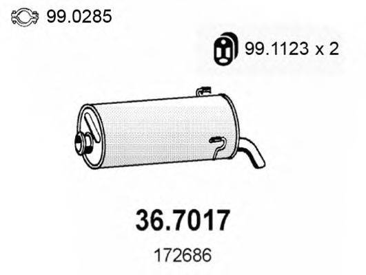 Глушитель выхлопных газов конечный ASSO 36.7017