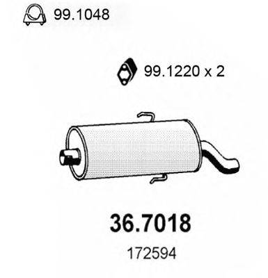 Глушитель выхлопных газов конечный ASSO 36.7018