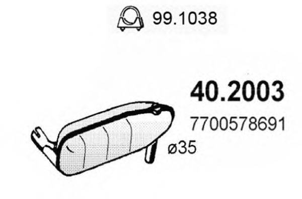 Предглушитель выхлопных газов ASSO 40.2003