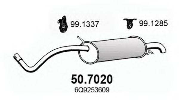 Глушитель выхлопных газов конечный ASSO 507020