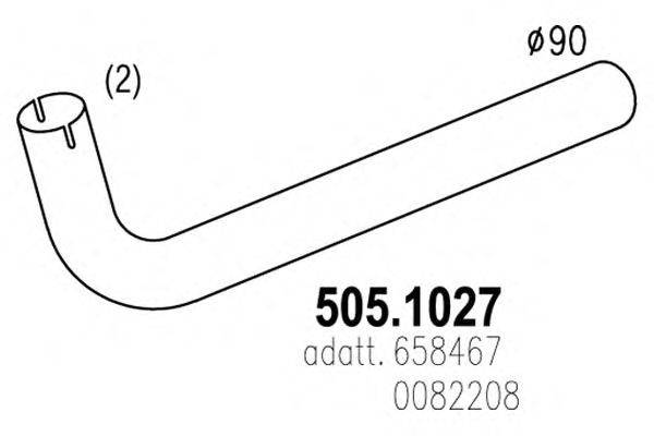 Труба выхлопного газа DAF 82208