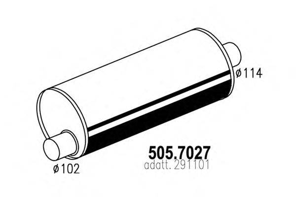 Средний / конечный глушитель ОГ ASSO 505.7027