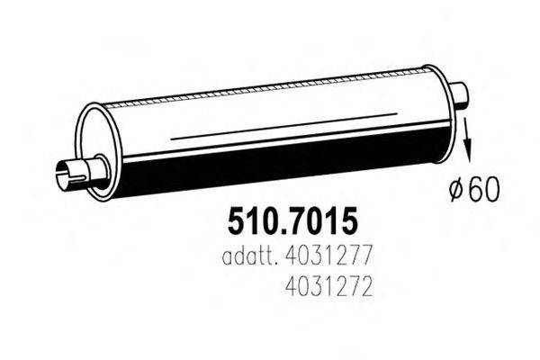 Средний / конечный глушитель ОГ ASSO 510.7015