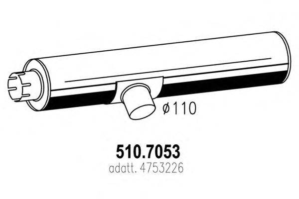 Средний / конечный глушитель ОГ ASSO 510.7053