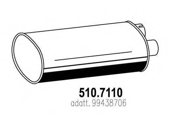 Средний / конечный глушитель ОГ ASSO 510.7110