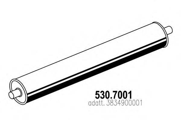 Средний / конечный глушитель ОГ ASSO 530.7001