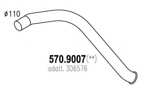 Труба выхлопного газа ASSO 570.9007