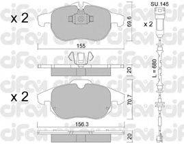 Комплект тормозных колодок, дисковый тормоз CIFAM 822-540-0K