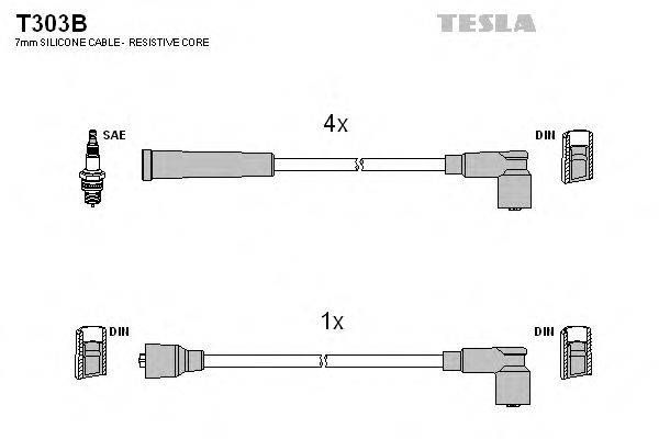 Комплект проводов зажигания TESLA T303B